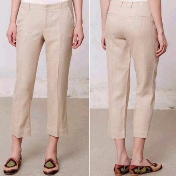 Anthropologie Pants - Anthropologie Elevenses Stovepipe Linen Pants